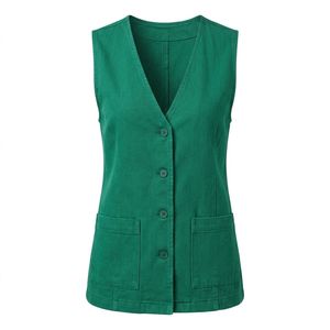 Chaleco vaquero personalizado para mujer, ideal para capas en otoño, producción al por mayor de mezclilla de algodón para marcas de moda estadounidenses. - Product Image 4