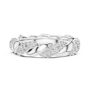 ชุดแหวนเพชรทรงเชือก Eternity แบบเรียงซ้อน ดีไซน์ทันสมัย ผลิตในห้องปฏิบัติการ ทองคำขาว 18KT ชุบโรเดียม รับรองคุณภาพ เหมาะสำหรับงานหมั้นและงานแต่งงาน - Product Image 4