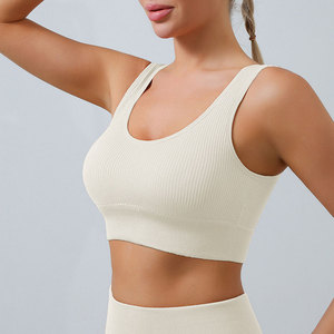 Women's High Quality Full Cover <b>Sports</b> Bra High Yoga Crop Tops Workout Running Vest Solid Pattern Plus Size Fitness <b>Underwear</b> - Product Image 6