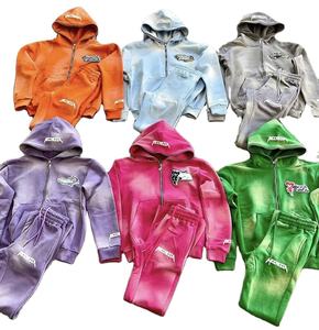 ชุดกีฬากันเหงื่อสำหรับผู้ชายชุดวอร์มใส่ได้ทั้งชายและหญิงชุดวิ่งชุดวอร์มวินเทจมีฮู้ดแบบรูดซิปสำหรับผู้ชายโลโก้ออกแบบได้ตามต้องการ - Product Image 3