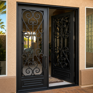 Mejore la entrada a su hogar de lujo con puertas de hierro personalizadas de alta gama, elegantes puertas de hierro forjado y puertas modernas de acero de alta resistencia. - Product Image 4