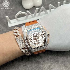 Charm Jewels Men's Luxury Stainless Steel <b>Watch</b> 42mm Rectangle <b>Case</b> Analog Sapphire Crystal Leather Band Fashion Design - Product Image 4
