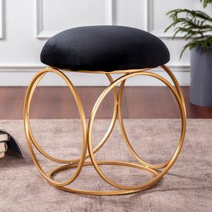 Handicrafts Metal Ottoman Sitting <b>Stool</b> Living Room Furniture Office <b>Stool</b> <b>Velvet</b> Ottoman Footstool Footrest <b>Stool</b> Home Decor - Product Image 5