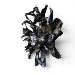 Escultura de pared hecha a mano en Indonesia con raíz de teca maciza, decoración de pared abstracta moderna de lujo para la decoración interior de la sala de estar. - Product Image 5