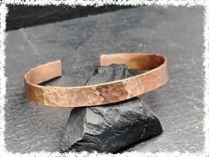Handmade Flat Hammered Pure Copper Cuff Bangle <b>Bracelet</b> Adjustable Solid Metal Copper Craft Healing Jewelry For Men & Women OEM. - Product Image 1