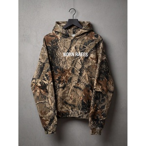 Herren Camo Grafik-Print Pullover Hoodie Übergroßer Streetwear Fleece-Sweatshirt mit Signature BORN RAEES Branding - Product Image 2