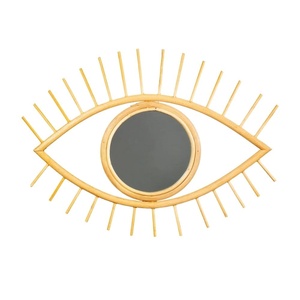 High Quality Rattan Eye Wall <b>Mirror</b> Children Furniture Room Decor Eco Friendly Unique Eyelash Detail Rattan Wall Art <b>Mirror</b> - Product Image 1
