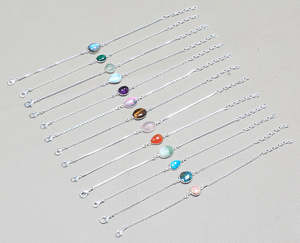 Wholesale Lot Multi Color Silver Plated Women <b>Bracelets</b> Assorted <b>Crystal</b> Handmade Bezel Designer Chain <b>Bracelets</b> For Women - Product Image 3