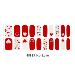 ShineB Bandes d'ongles en gel Coeur Autocollants pour ongles en gel français Rouge Bleu Couleur Hologramme Jewel easy self nail art made in Korea oem odm - Product Image 4