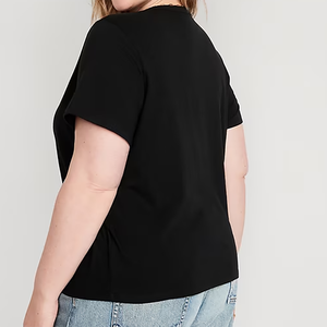 T-shirt décontracté en coton sans manches à col en V pour femmes et adolescentes, avec broderies, patchs, boutons, logo personnalisé, grandes tailles - Product Image 2