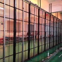 Écran LED transparent couleur pleine, panneau de verre LED à service frontal pour mur-rideau de centre commercial