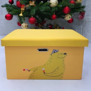MA04.1 <b>Foldable</b> Ottoman Storage <b>Box</b> for books kid toys sundries OEM Customized Factory Price home storage & organization - Product Image 3