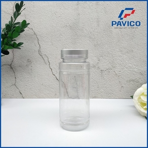 Bouteilles en plastique PET de 250 ml avec bouchon à vis, impression par transfert thermique, pour médicaments, Pavico Vietnam OEM / ODM DE250 - Product Image 1