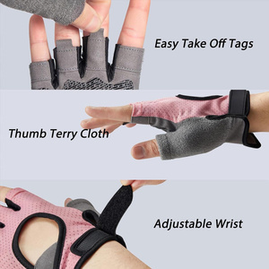 Unisex Anti-Slip Workout Gloves Light Weight Fingerless Powerlifting Gym Gloves with Padded Palm Workout Racing Gloves - Product Image 2