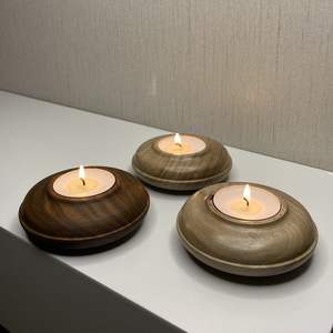 Porte-bougie en bois unique, écologique, décoration de Noël pour la maison, avec taille et couleur personnalisées à prix avantageux - Product Image 3