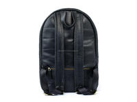 Mochila para Portátil de Cuero Genuino Negro, Unisex, Geométrica, de Gran Capacidad, Estilo Vintage, Hecha a Mano, con Cierre Metálico Arqueado