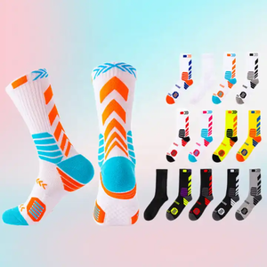 Men's Sport Knee High <b>Socks</b> Team Logo Bottom <b>Moisture</b> Wicking Spandex/Nylon/Cotton Plus Size Baseball Football Soccer - Product Image 3