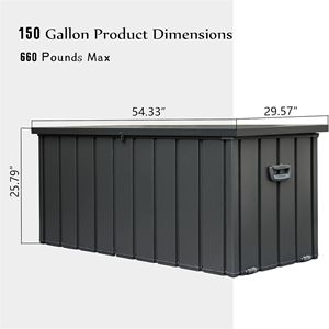 150-Gallon Outdoor <b>Storage</b> Deck <b>Box</b> Large Patio <b>Storage</b> Bin with <b>Waterproof</b> Feature for Cushions Throw Pillows Garden Tools Lock - Product Image 6