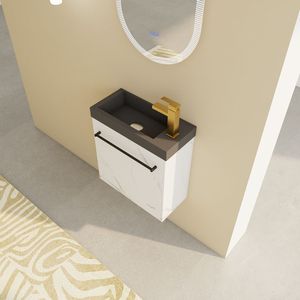20\" Wall Mounted Floating <b>Bathroom</b> <b>Vanity</b> with Resin Sink and Soft-Close Cabinet Door - Product Image 5