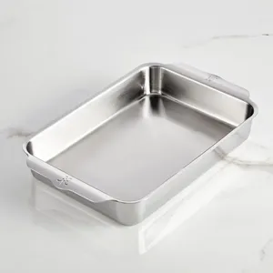 Casserole de luxe en aluminium martelé avec couvercle en acier inoxydable, extérieur poli, intérieur émaillé, style américain, diamètre 24 cm, pour four - Product Image 3