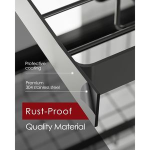 Escurridor de Platos de Acero Inoxidable para Colocar Sobre el Fregadero con Soporte para Cuchillos y Utensilios, Ganchos, Organizador de Cocina, Solución de Almacenamiento - Product Image 5