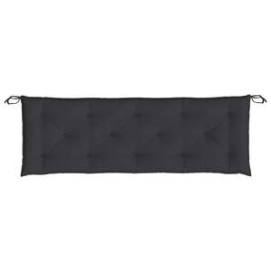 Coussin de banc de jardin en tissu Oxford noir, coussins d'extérieur 59,1 x 19,7 x 2,8 po - Product Image 4