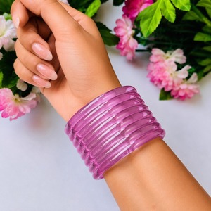 Ensemble de bracelets empilables en acrylique violet pour femmes, bijoux en résine, bracelets tendance, cadeau - Product Image 1