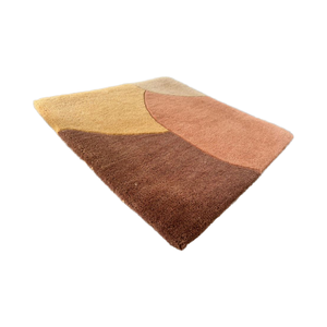 Tapis d'intérieur en laine tufté à la main, écologique, antibactérien, adapté aux animaux domestiques, moderne, abstrait, blocs de couleur, extra épais, multicolore - Product Image 6