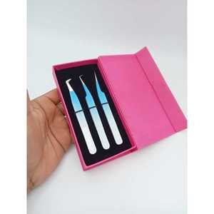 Pince à épiler professionnelle légère en acier inoxydable de précision, pointe lisse, réduit la fatigue des mains, origine Pakistan, modèle 742.0. - Product Image 1