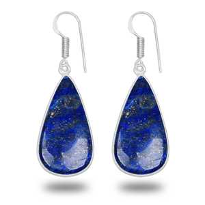 Lapis Lazuli Stone <b>Silver</b> Plated Romantic <b>Dangle</b> Drop Charm <b>Earring</b> Unique Design Women's Anniversary Birthday Party Gift - Product Image 4