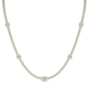 Collier chaîne tennis solitaire en or 10k/14k avec diamant de laboratoire taille brillant ronde, bijou au prix le plus bas - Product Image 4