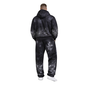 Ensembles de survêtements personnalisés avec impression de strass pour hommes, pulls oversize streetwear, OEM ODM, marque privée - Product Image 2