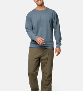 เสื้อยืดแขนยาวสำหรับผู้ชาย, เสื้อยืดคอกลมแขนครึ่งส่วนบนสีพื้นสไตล์เรียบง่าย - Product Image 1