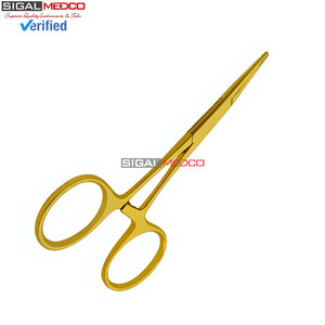 Pinzas Mosquito Premium Rectas con Mango Dorado de 3.5 Pulgadas, Pinzas Hemostáticas con Bloqueo, Instrumento Quirúrgico de Acero Inoxidable para Uso General - Product Image 4