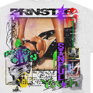 T-shirt streetwear oversize pour homme, manches courtes, jersey de coton, logo imprimé au dos, col rond, coupe classique, design à motifs - Product Image 5