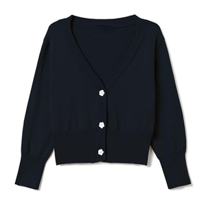 เสื้อคาร์ดิแกนถักสีชมพู แขนยาว คอวี น้ำหนักเบา สำหรับนักเรียนหญิง - Product Image 3