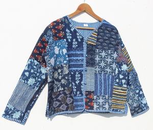 Manteau matelassé imprimé floral avec patchwork, vestes de travail indiennes faites à la main, veste matelassée bohème pour femmes, nouvel arrivage - Product Image 5