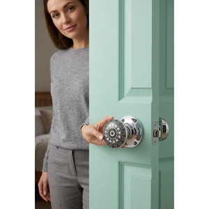 Pomo de Puerta de Cerámica, Estilo Moderno, Base Cromada Blanca, para Armario, Dormitorio, Cocina, Cajón, Mueble, Duradero y Ecológico - Product Image 4