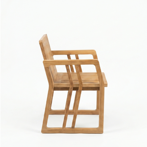 Fauteuil de jardin moderne en teck massif avec pieds inclinés à double angle, durable, écologique, conception personnalisée OEM pour salon et salle à manger - Product Image 1