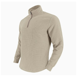 เสื้อสเวตเชิ้ตผู้ชายผ้าฝ้ายคอซิป ¼ ซิป แบบสวม ครึ่งซิป  ถักแบบเป็นมิตรต่อสิ่งแวดล้อม  โปโลแบบวินเทจ สไตล์สตรีท  ปรับแต่งผ้าได้ - Product Image 2