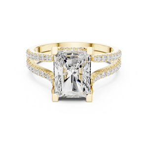 Anillo de Compromiso con Diamante Cultivado en Laboratorio de 1.50 Quilates, Corte Radiante, Tallo Dividido, Oro de 14K, Certificado IGI, VS1 E, para Aniversario o Boda - Product Image 1