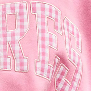 เสื้อสเวตเชิ้ตคอเต่าสีชมพูทรงโอเวอร์ไซส์สำหรับผู้หญิง พิมพ์ลายตัวอักษร ไหล่ตก แขนยาว ผ้าถัก สำหรับฤดูใบไม้ร่วงและฤดูหนาว สั่งพิมพ์ลายได้ - Product Image 6