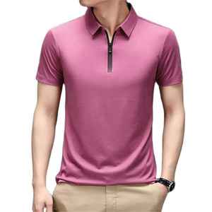 T-shirts pour hommes tendance, design populaire, été, boutons, coutures, impression numérique, polo, couleur unie, nouveau design, tissu en coton - Product Image 2