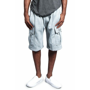 High Quality High Street Gym Quick Dry Cotton Cargo Shorts for Men-Breathable Fleece Comfort Elastic Waistband Long Drawstring - Product Image 5