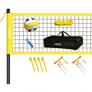 Ensemble de <span class=keywords><strong>volley</strong></span>-ball portable d'extérieur - Filet de <span class=keywords><strong>volley</strong></span>-ball en PE (9,75x0,91x2,43m) avec pompe, marteau, <span class=keywords><strong>ligne</strong></span> de délimitation et sac de transport - Product Image 1
