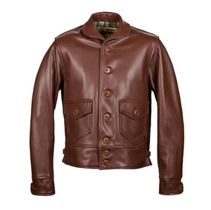 Custom <b>Men's</b> Genuine <b>Leather</b> Cafe Racer <b>Jacket</b> Premium Full Grain <b>Leather</b> Biker Fashion Coat Private Label Manufacturing - Product Image 1