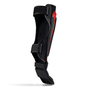Protège-tibias de boxe en cuir respirant et léger, écologiques, élastiques, avec fermeture auto-agrippante, pour entraînement professionnel et protection. - Product Image 4