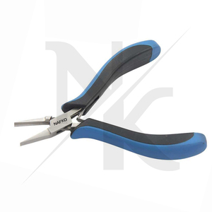Premium Jewelry Making DIY Half Round & Flat Nose Plier 120mm Smooth Jaws Spring Black & Blue Ergonomic Handles Crimping Fishing - Product Image 2
