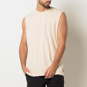 LEDBURY Fashion Sleeveless Plain Cropped <b>Stringer</b> Front Pocket Tank Top Crew Neck Polyester/Cotton Sporty Custom Color Loose - Product Image 1
