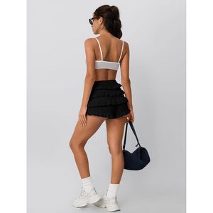 Trendy 2025 Queen Womens Ruffle Shorts Hollow Crochet Bloomers Summer Vacation Beach Fashion Lolita Ropa para adolescentes Spandex - Product Image 3